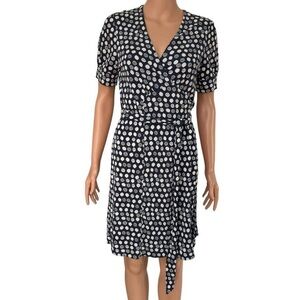 Lilly Pulitzer Navy & White Lemon Patterned Wrap Dress Size 2